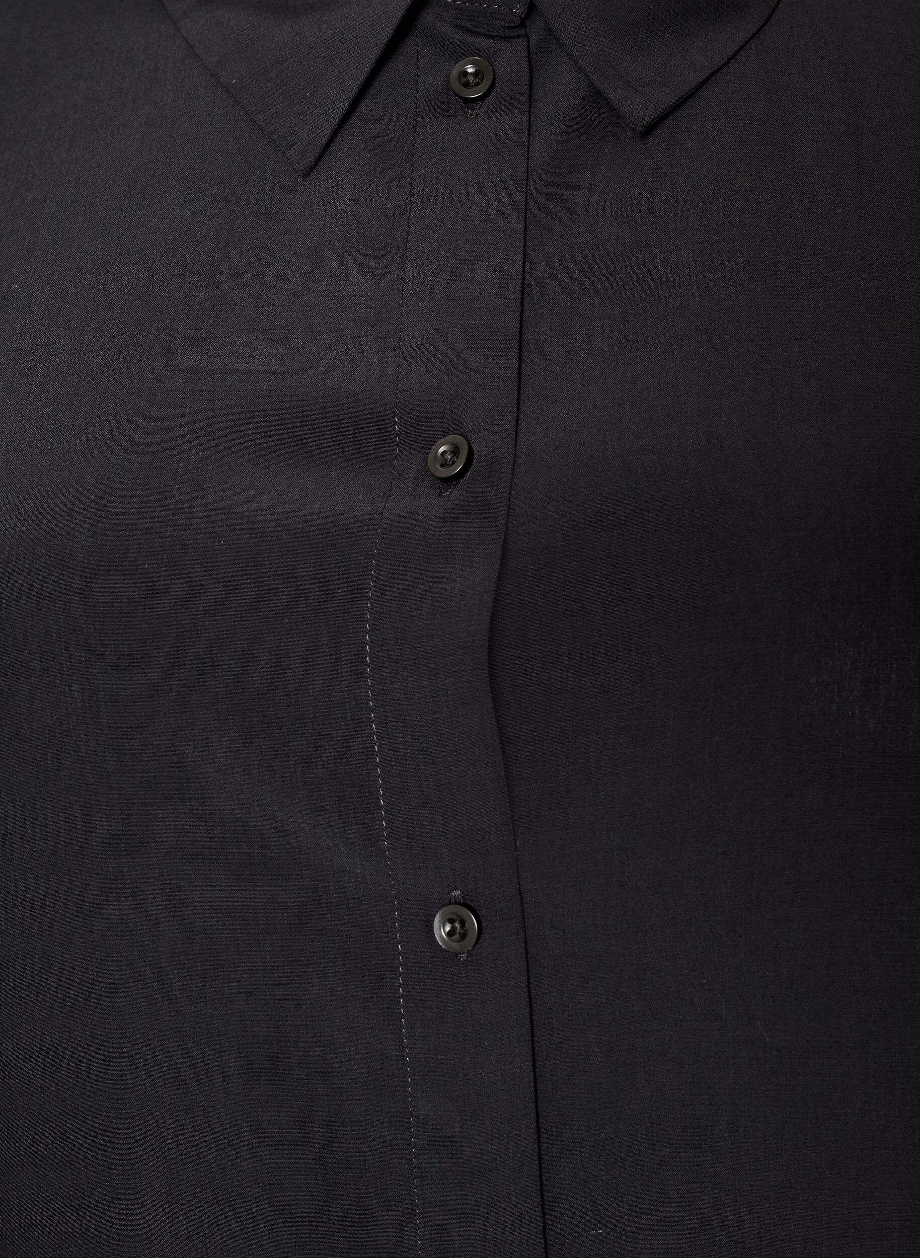 ZizziRobe chemise courte avec volants, Noir, Packshot image number 2