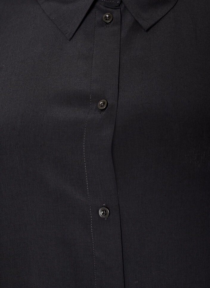 Robe chemise courte avec volants, Noir, Packshot image number 2