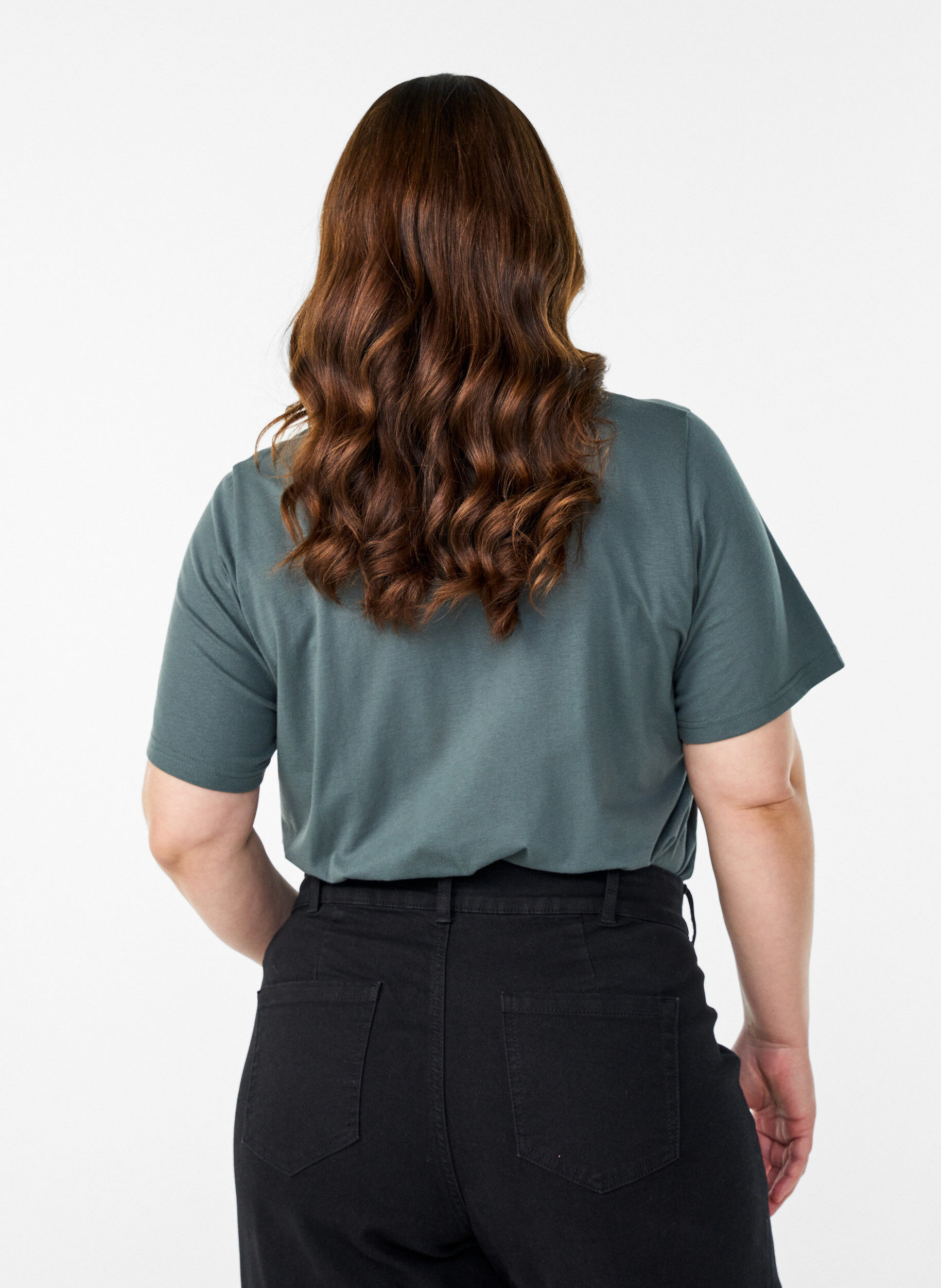 Zizzi FLASH - T-shirt imprim&eacute;, Vert, Model image number 2