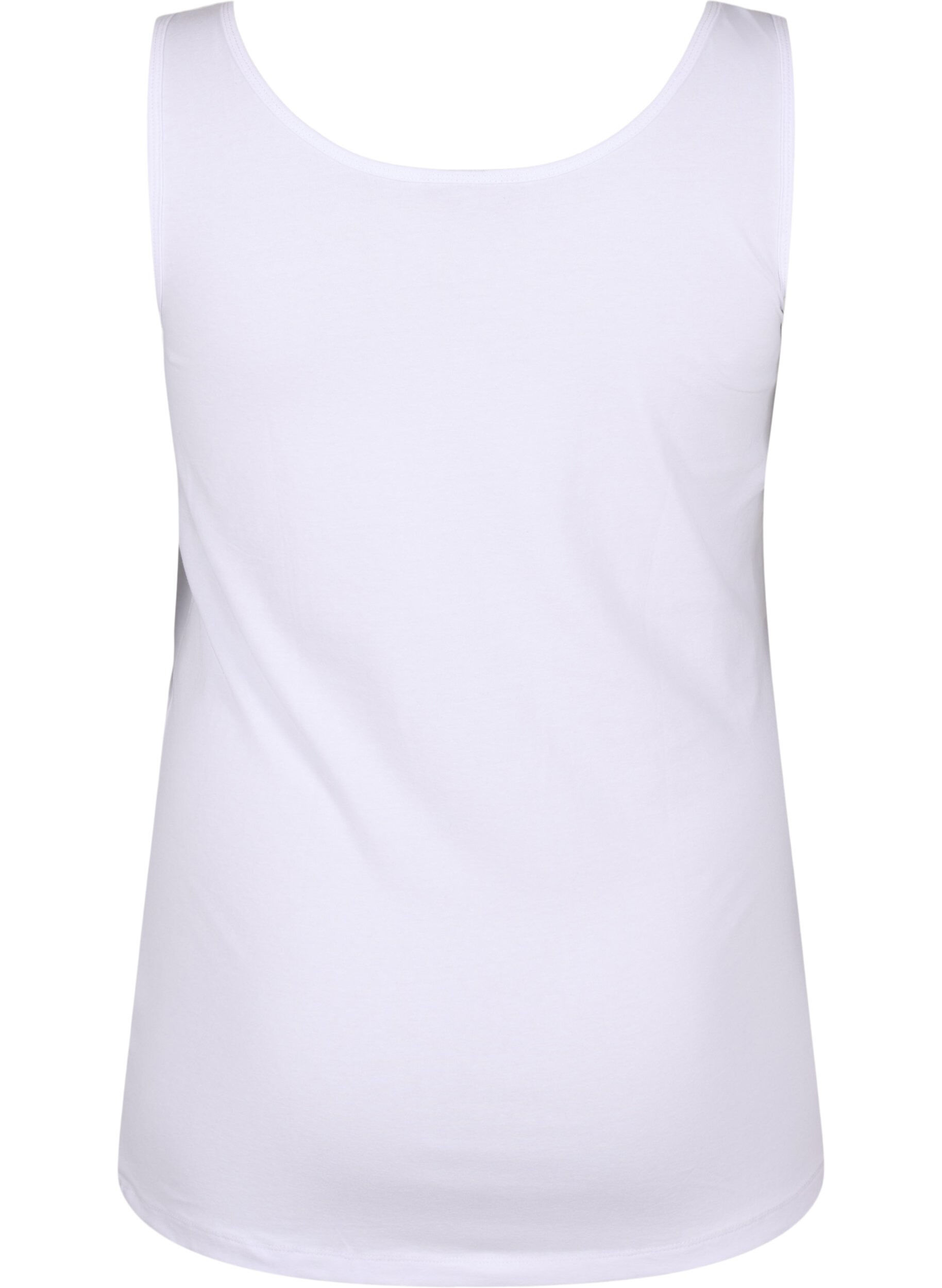 Zizzi Haut uni Basic en coton, Blanc, Packshot image number 1