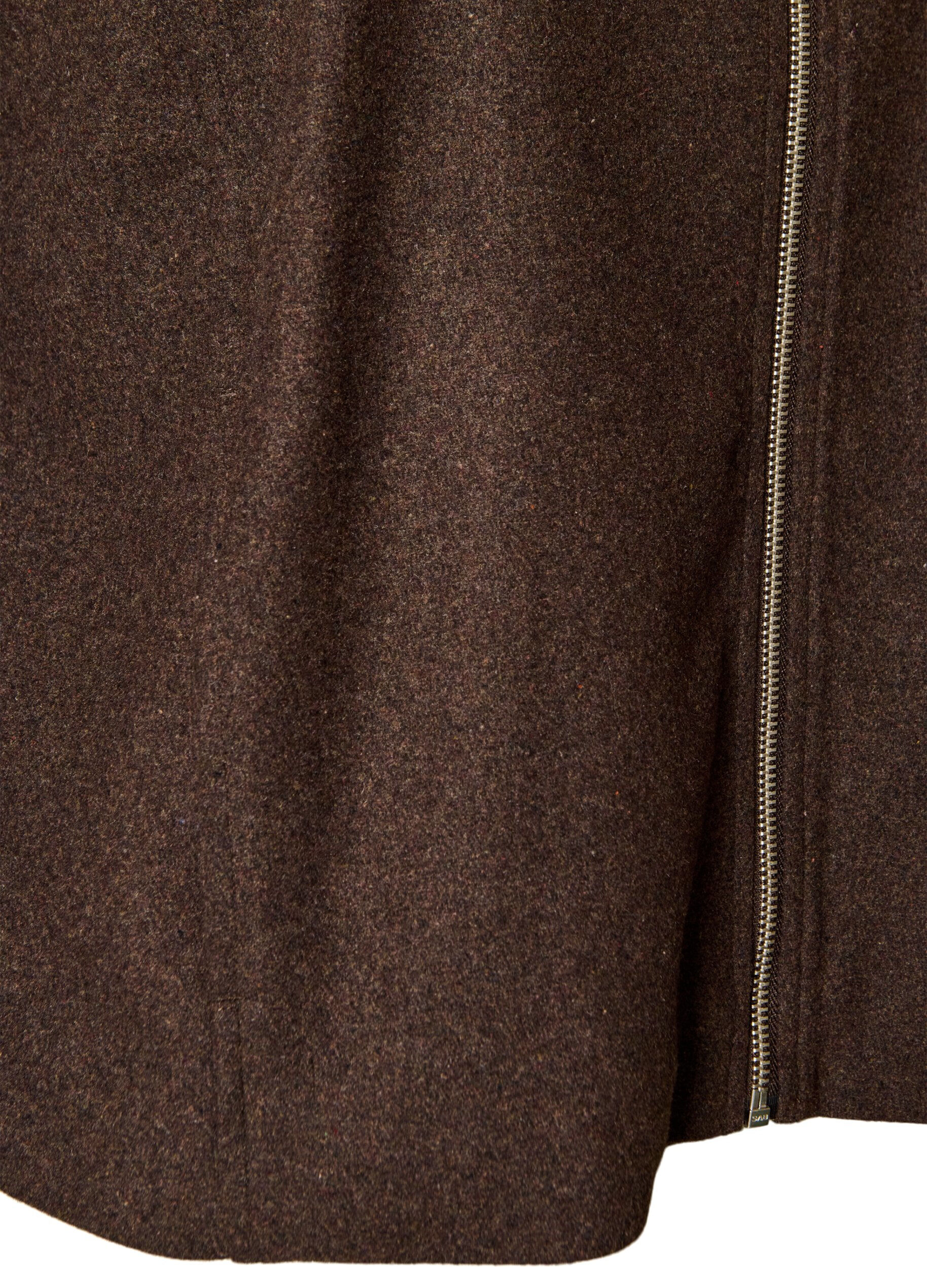 ZizziVeste courte avec col de chemise et zip, Marron, Packshot image number 3