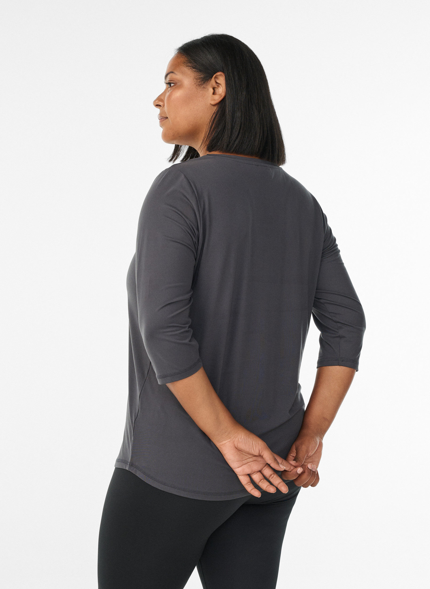 ZizziHaut de sport &agrave; manches 3/4, Gris anthracite, Model image number 2