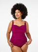 Maillot de bain drapé avec bonnets rembourrés, Bordeaux, Model image number 0