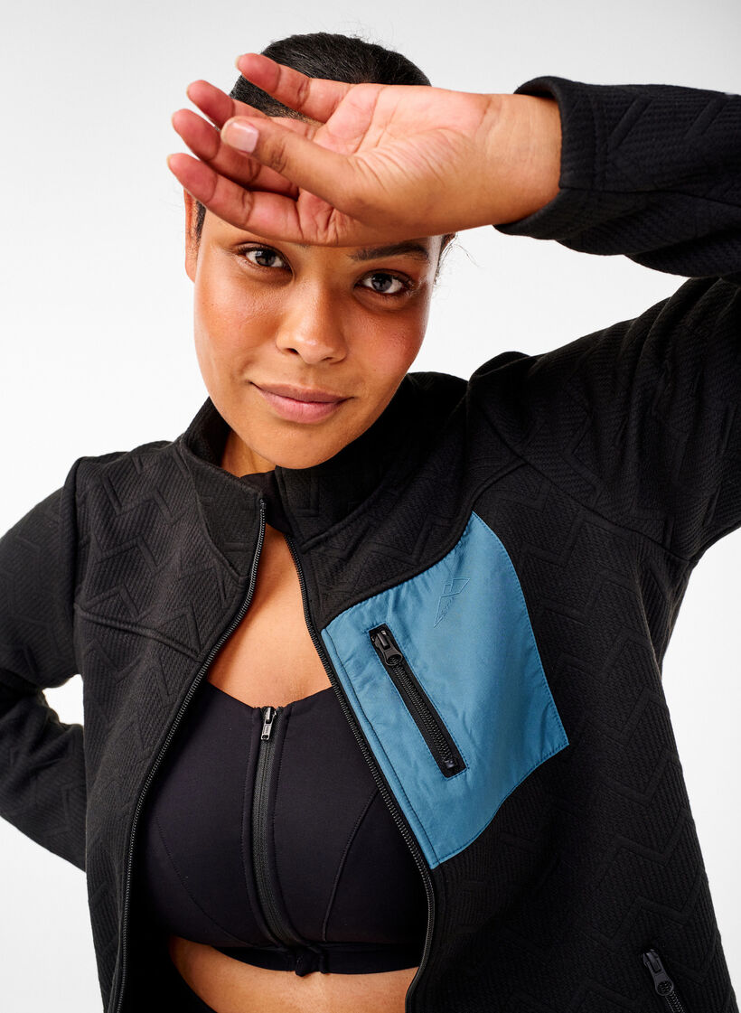 Veste de sport polaire avec poches, Noir, Image image number 0