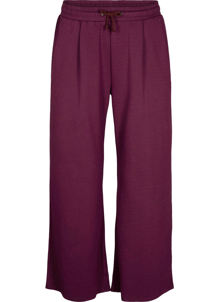 Pantalon ample en modal mélange, Bordeaux, Packshot image number 0