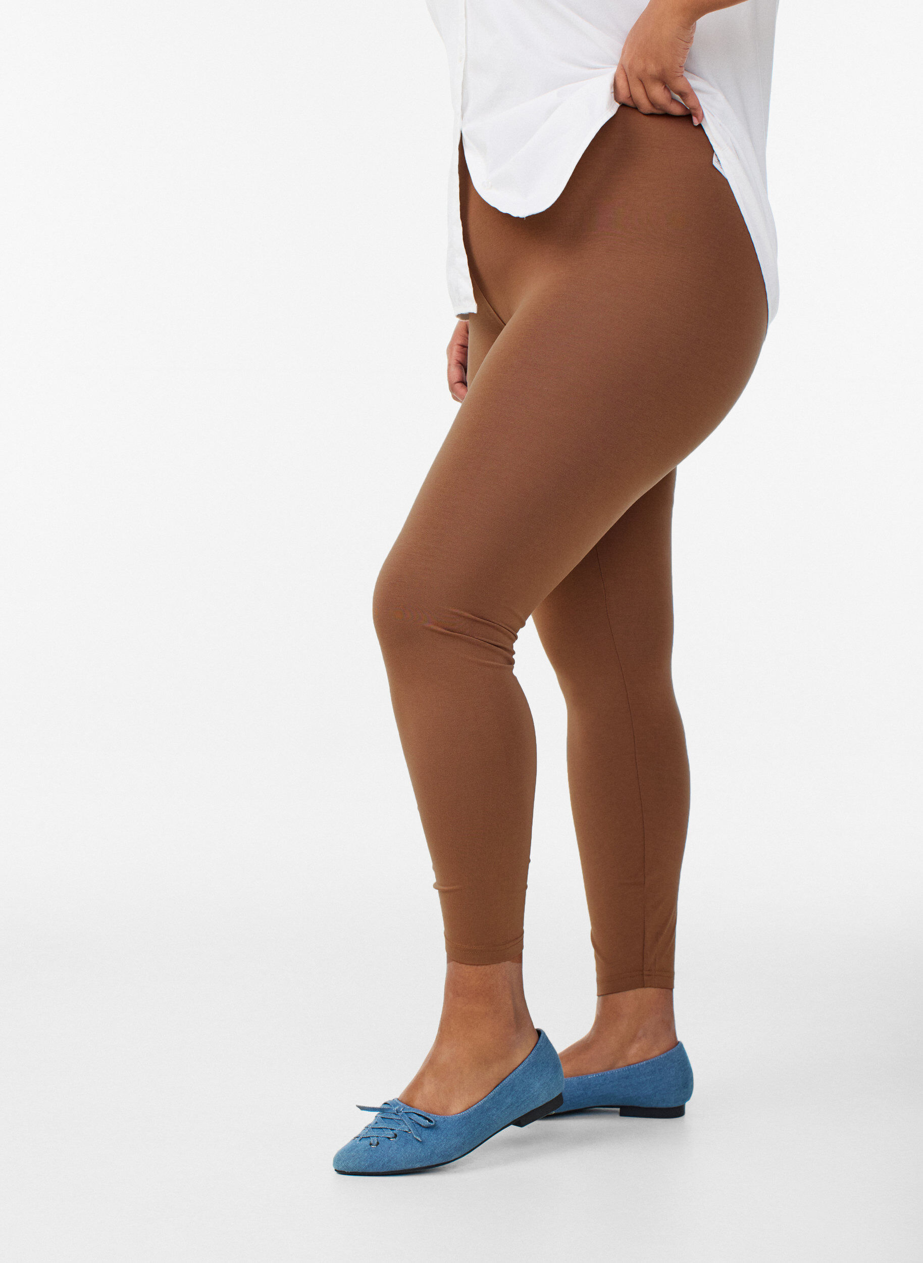 ZizziLeggings basiques en viscose, Marron, Model image number 3