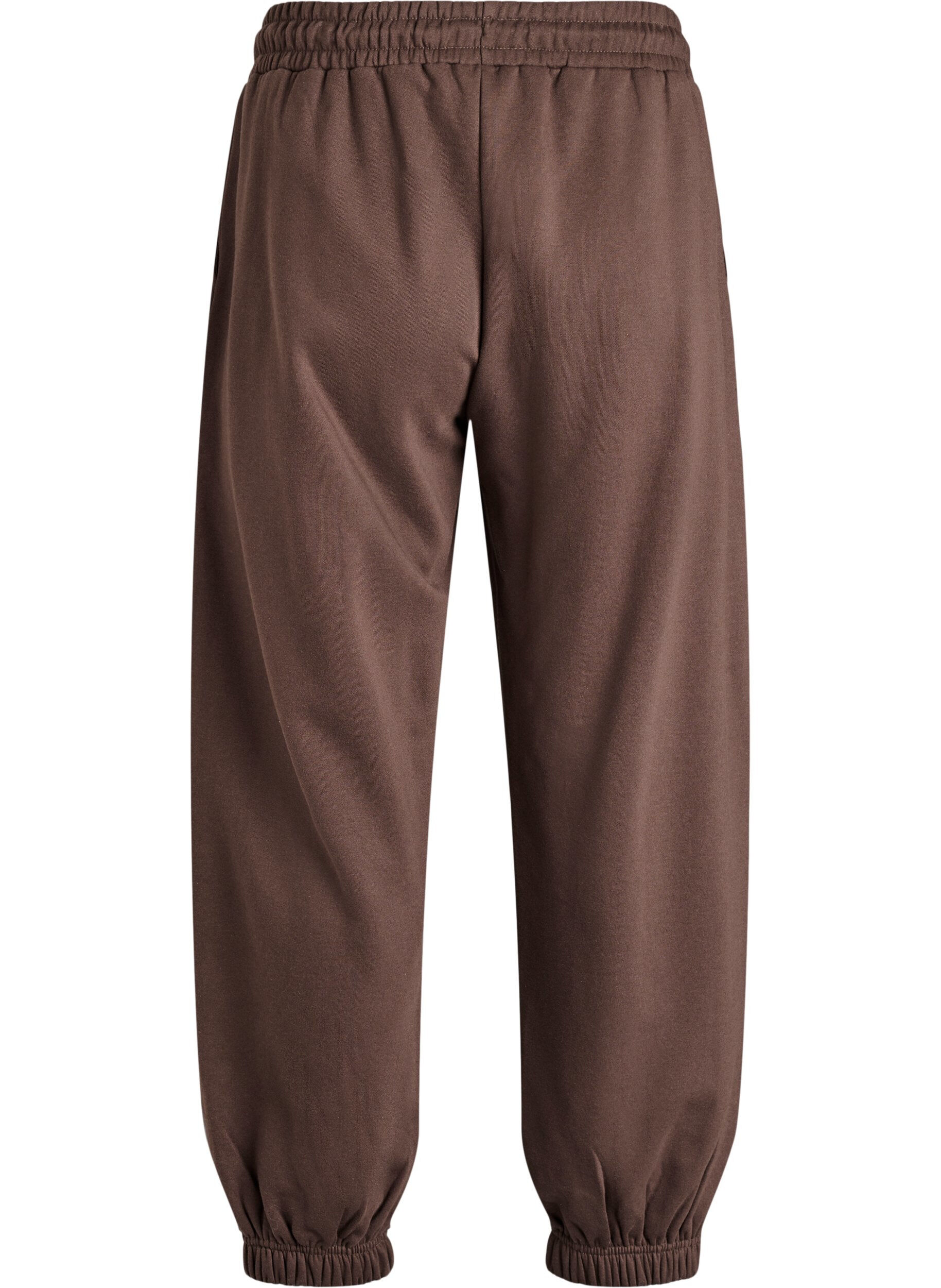 Zizzi Pantalon de jogging taille haute avec poches, Marron, Packshot image number 1