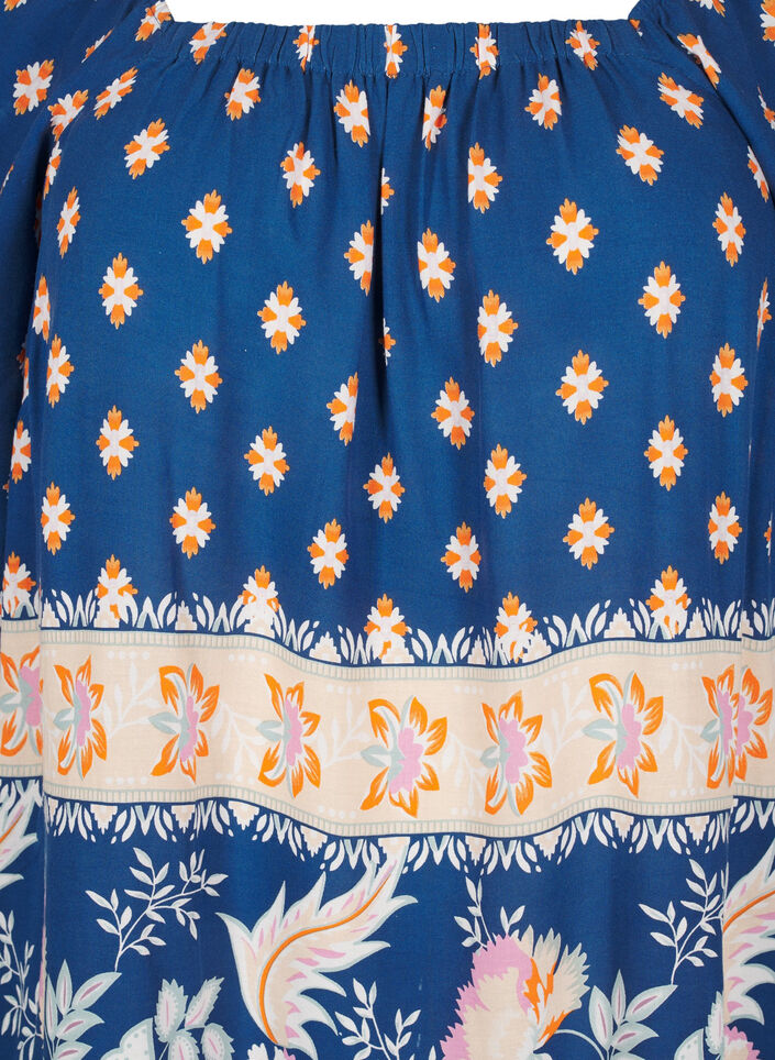 Robe de plage en viscose avec imprimé, Bleu, Packshot image number 2