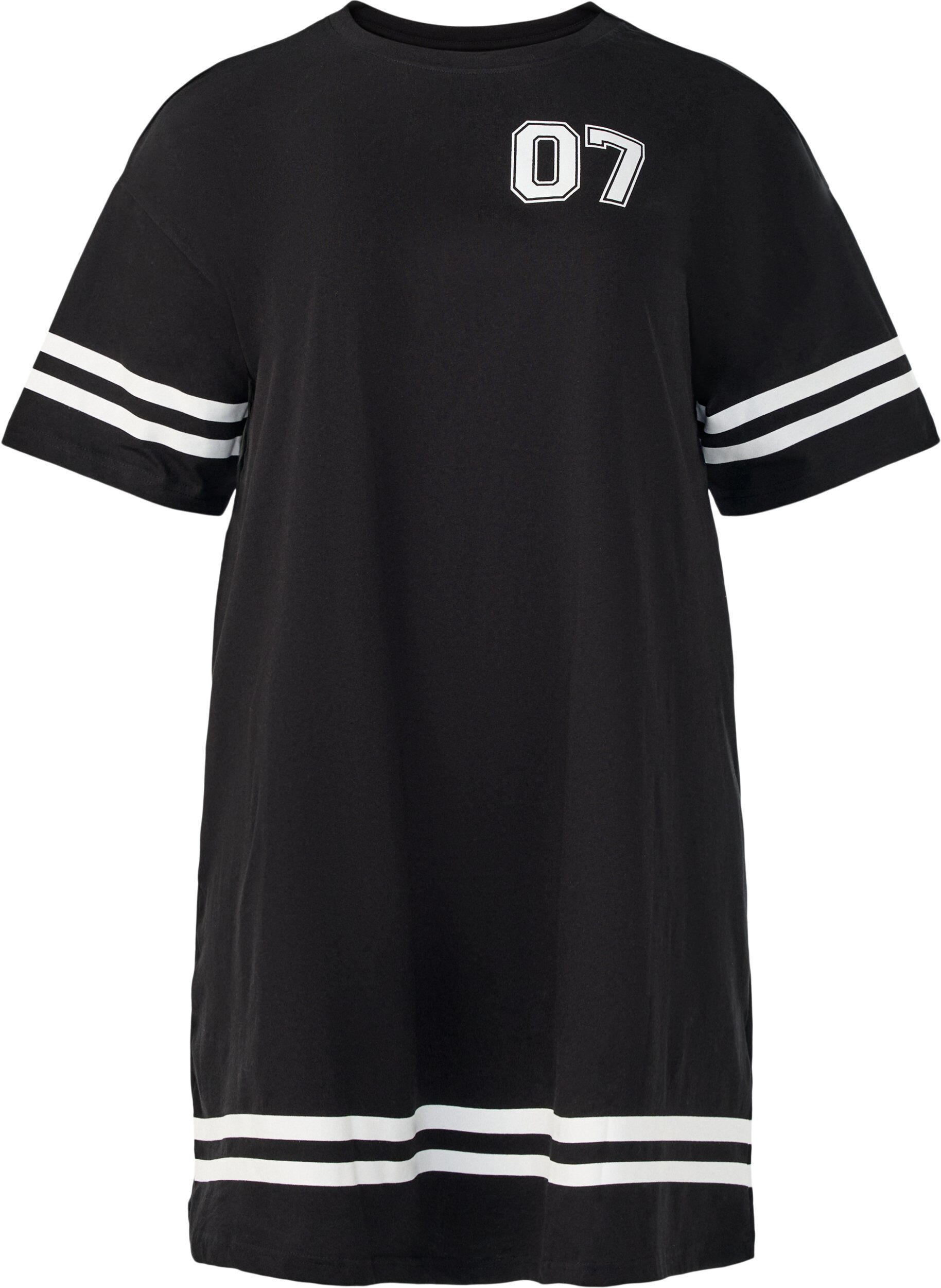 ZizziRobe T-shirt courte avec d&eacute;tails sportifs, Noir, Packshot image number 0