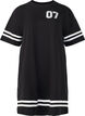 Robe T-shirt courte avec d&eacute;tails sportifs, Noir, Packshot image number 0
