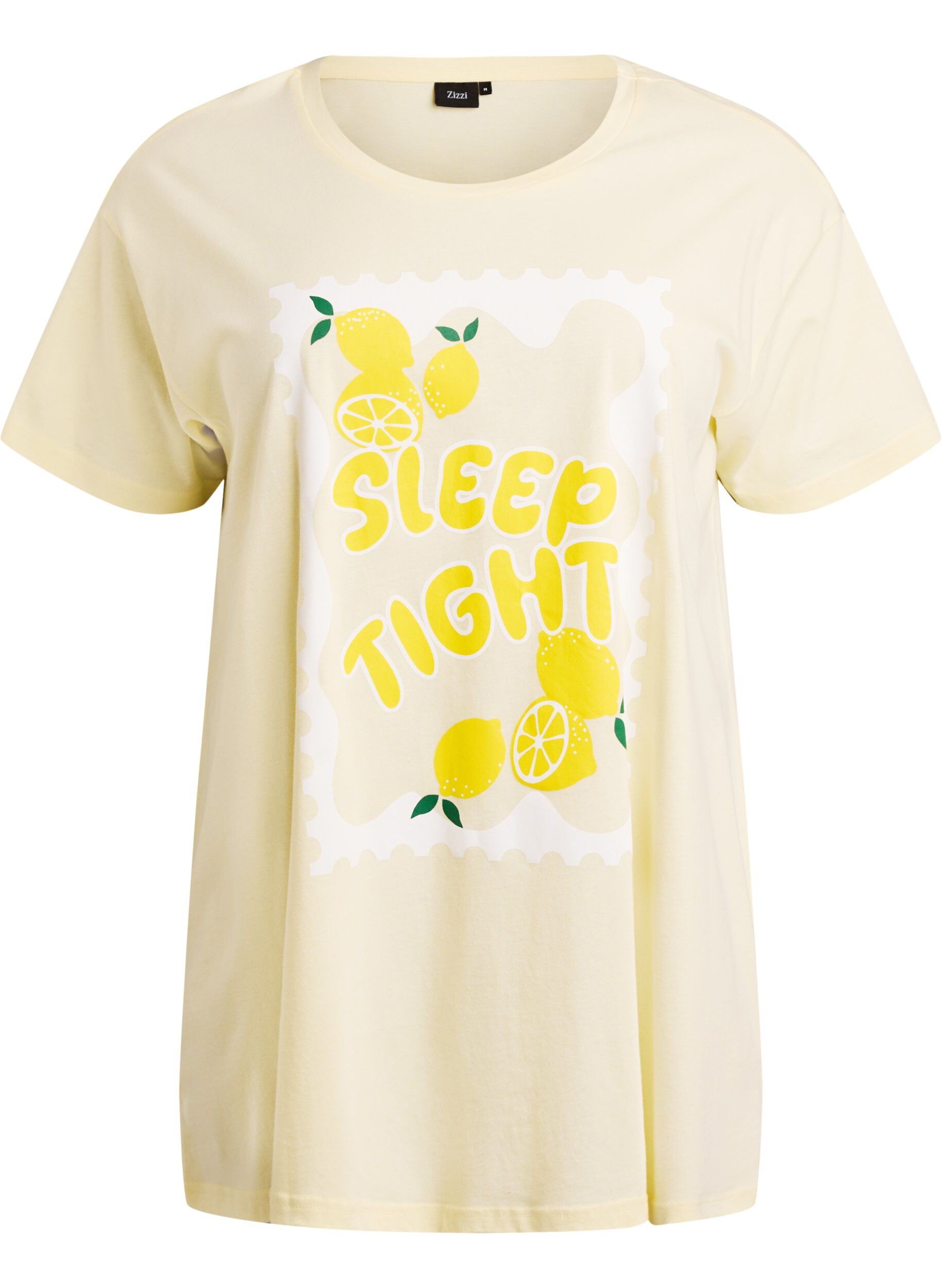 T-shirt de nuit long en coton bio avec imprim&eacute;