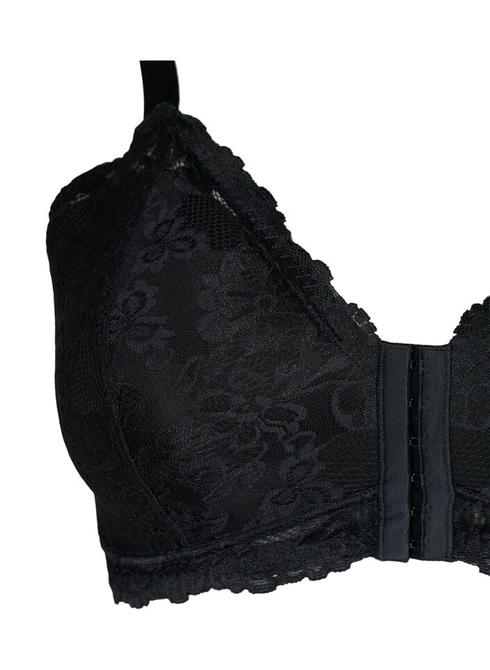 Soutien-gorge en dentelle avec fermeture frontale, Black, Packshot image number 2