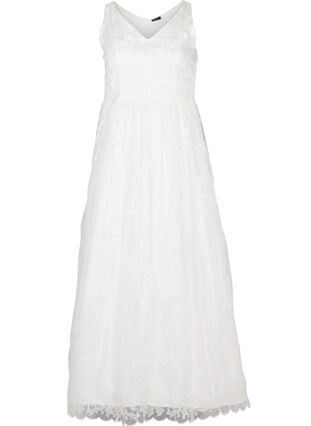 Robe de mariée sans manches avec col en V, Star White, Packshot image number 0