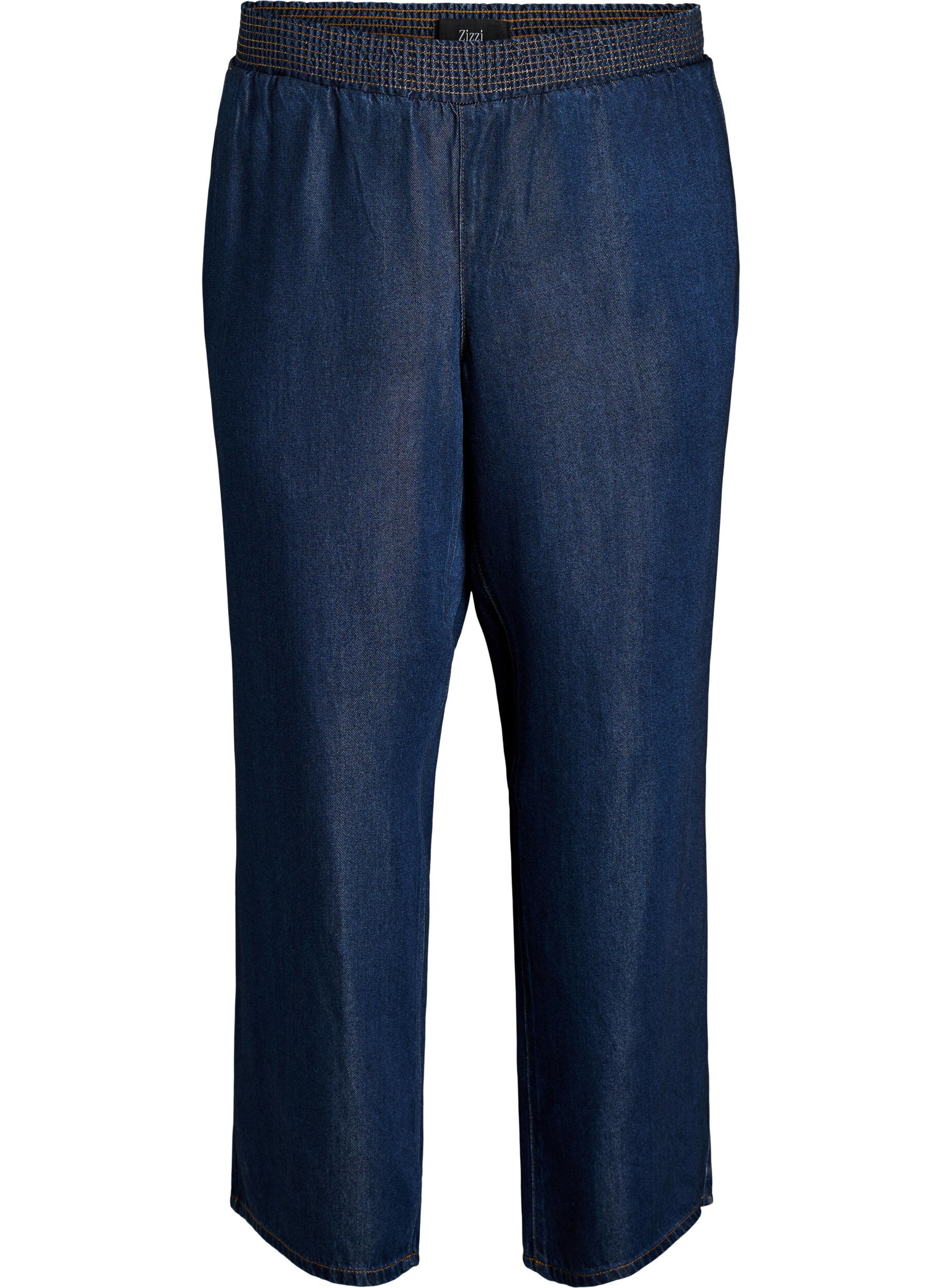 Pantalon large en lyocell aspect denim