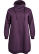 FLASH - Robe sweat-shirt courte à col montant et poches, Violet, Packshot image number 0