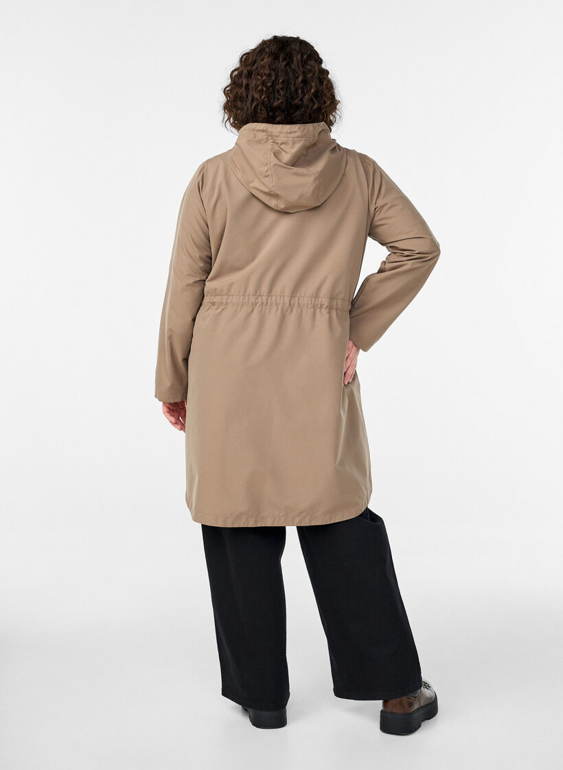 Parka l&eacute;g&egrave;re avec capuche, Marron, Model image number 2