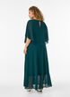 Robe longue &agrave; manches courtes, coupe &eacute;vas&eacute;e, Vert fonc&eacute;, Model image number 1