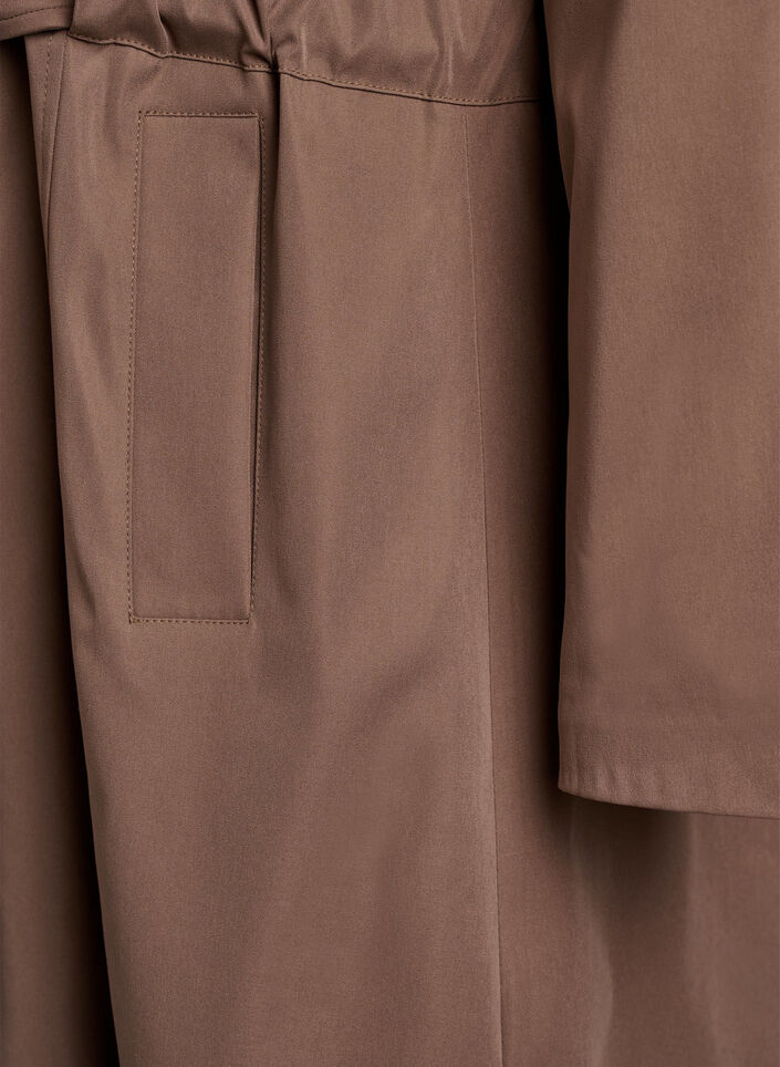 Trench-coat avec capuche et ceinture &agrave; nouer, Marron, Packshot image number 3