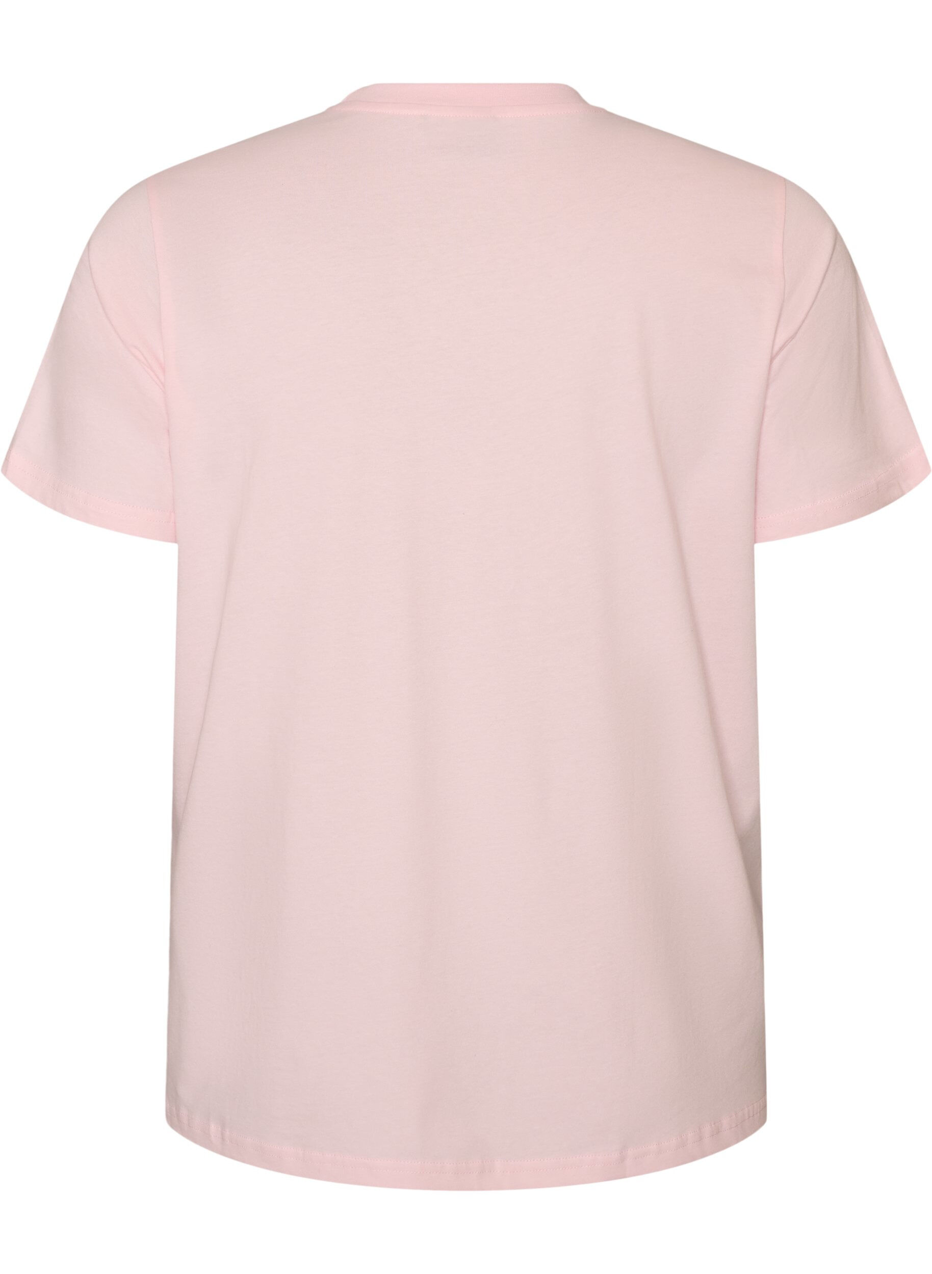 ZizziT-shirt en coton bio avec imprim&eacute; sur le devant, Rose, Packshot image number 1