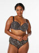 Soutien-gorge moulé avec maille à motif léopard, Marron, Model image number 1