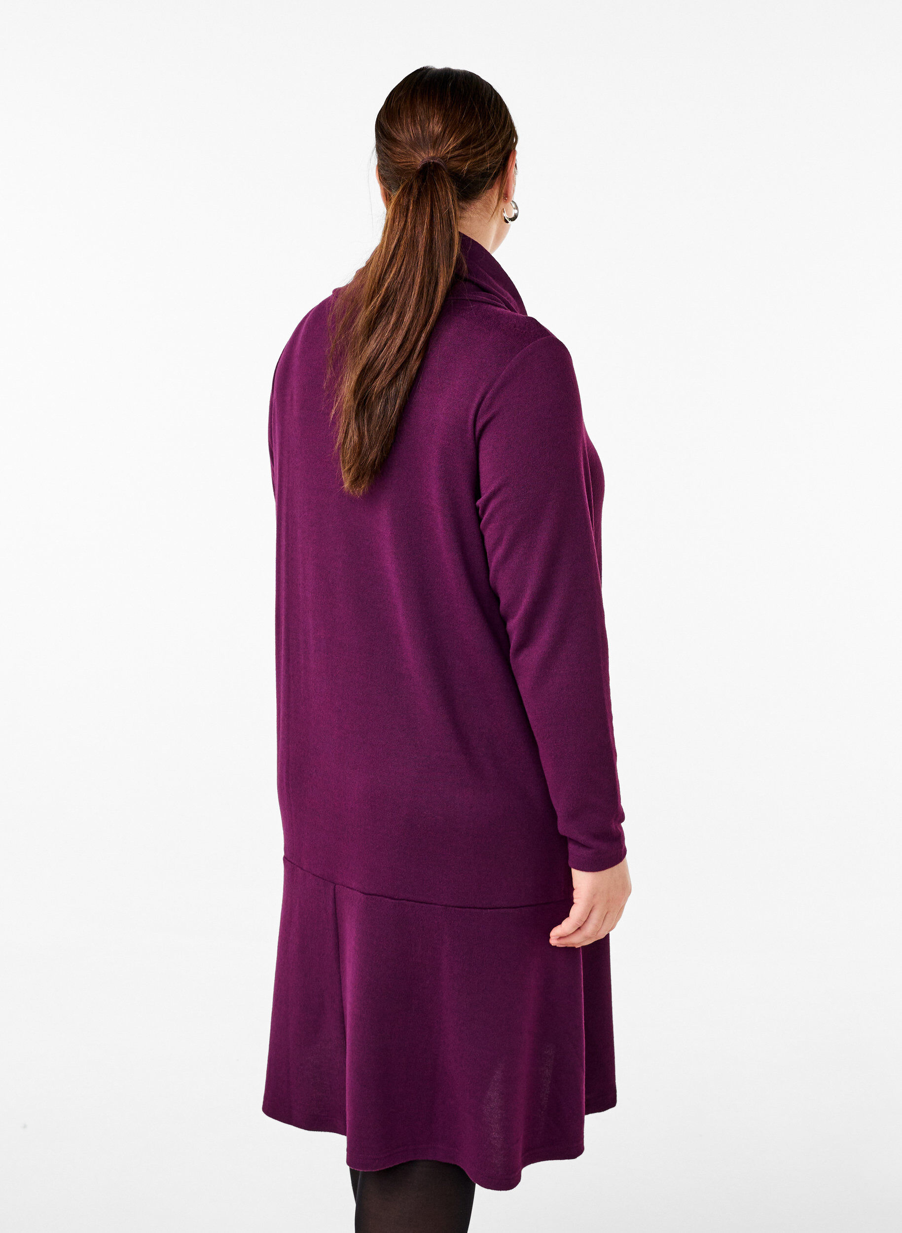 Zizzi Robe en jersey avec col montant et poches, Violet, Model image number 2