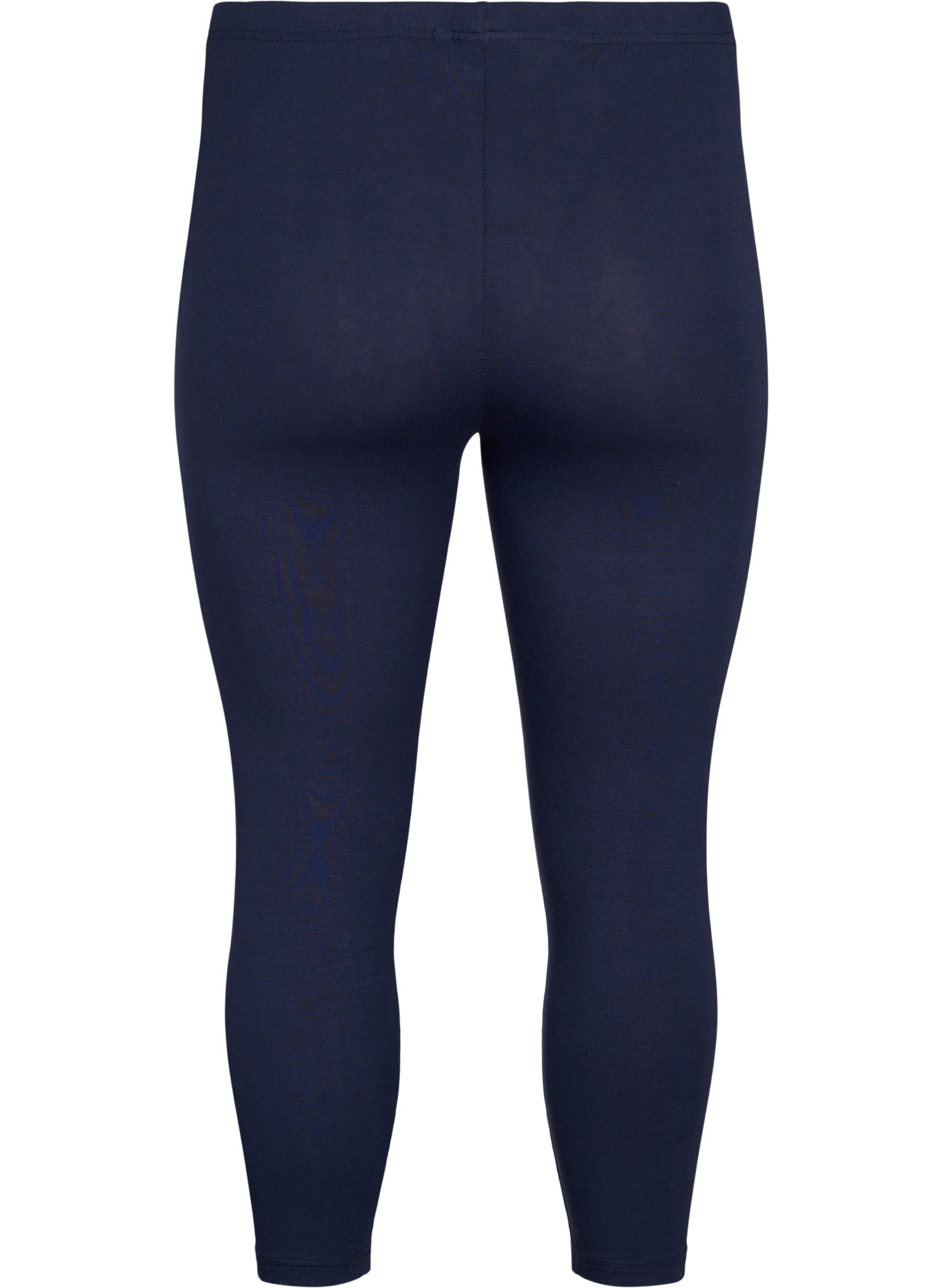 Zizzi Leggings basiques longueur 3/4 en viscose, Bleu, Packshot image number 1