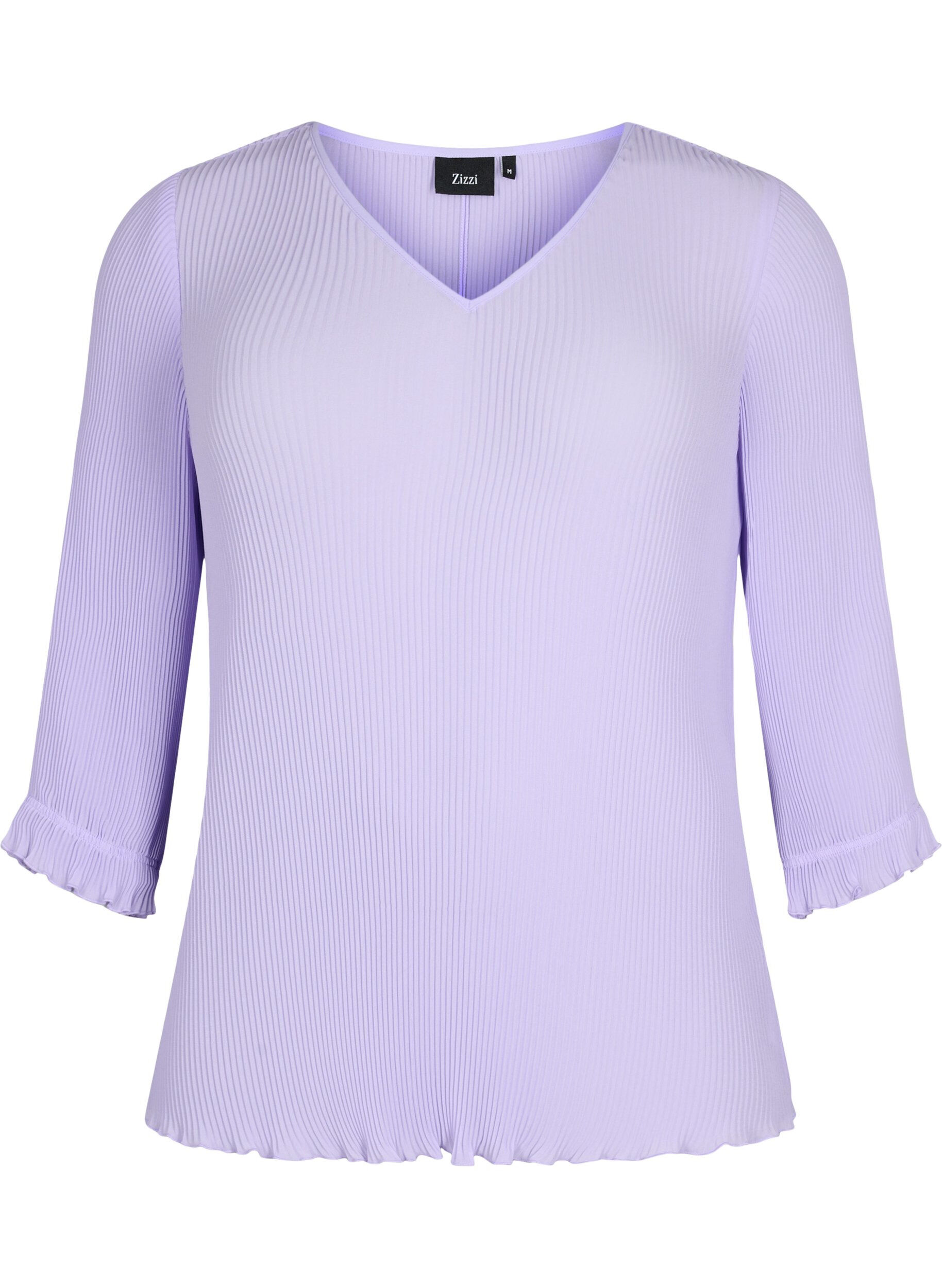 Zizzi Blouse pliss&eacute;e &agrave; manches 3/4, Lavender, Packshot image number 0