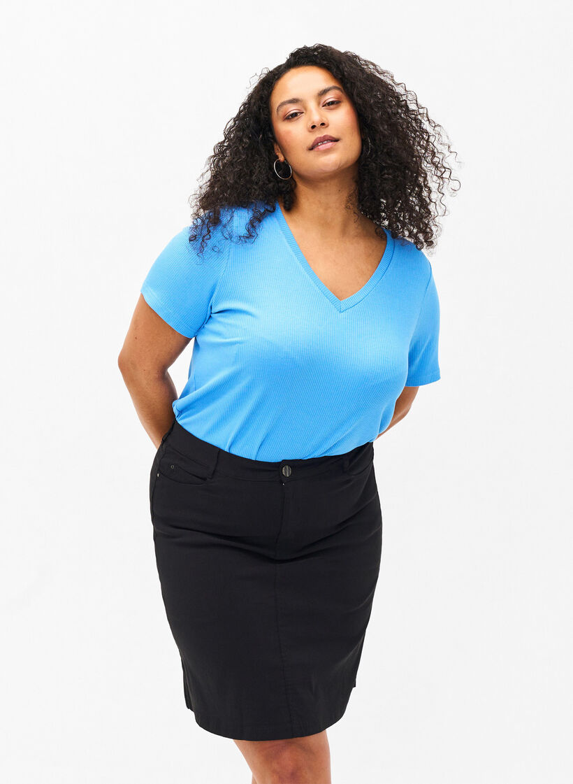 Jupe courte avec short intégré, Noir, Model image number 0