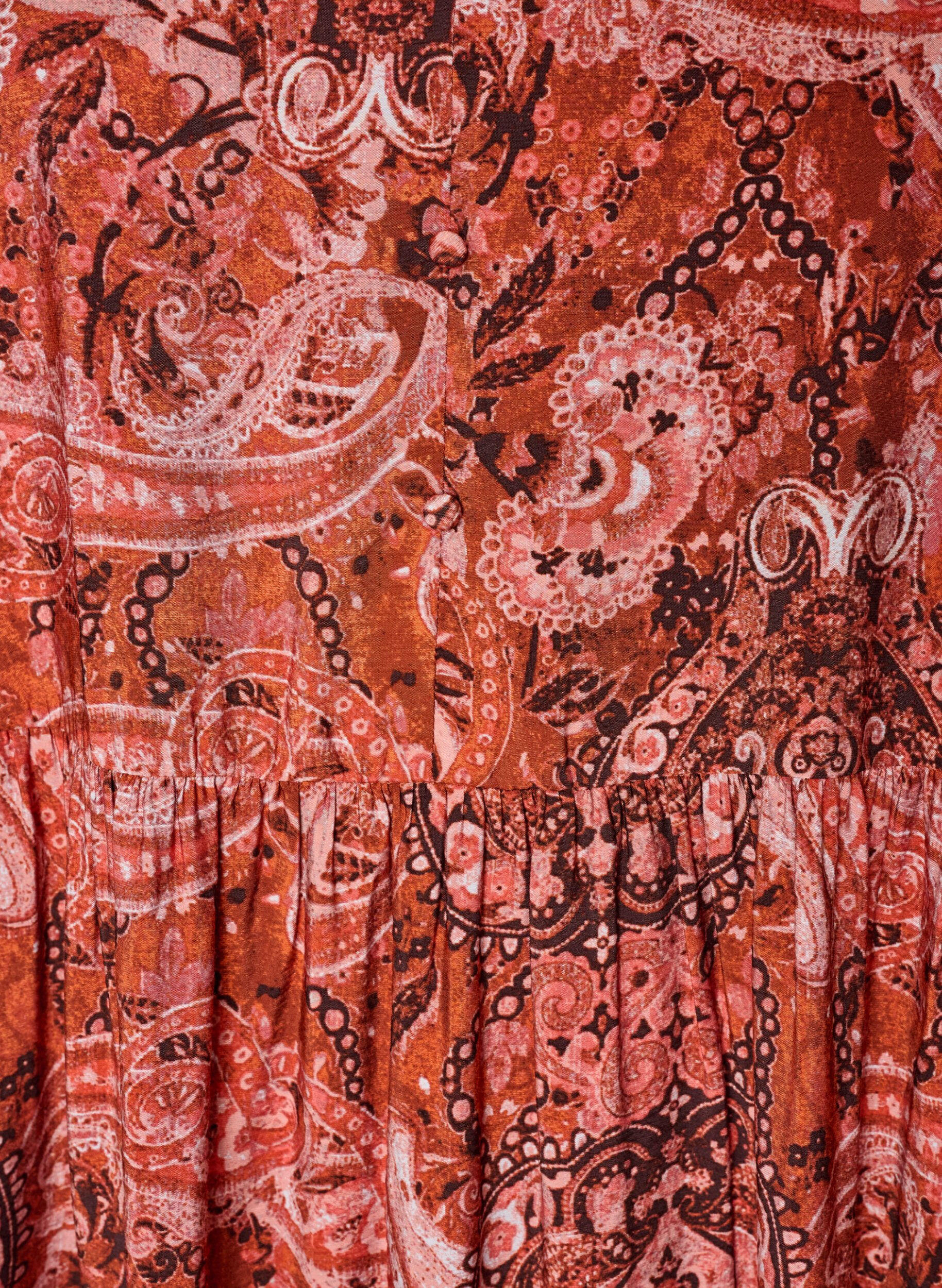 ZizziRobe midi en viscose avec imprim&eacute; cachemire, Orange, Packshot image number 2