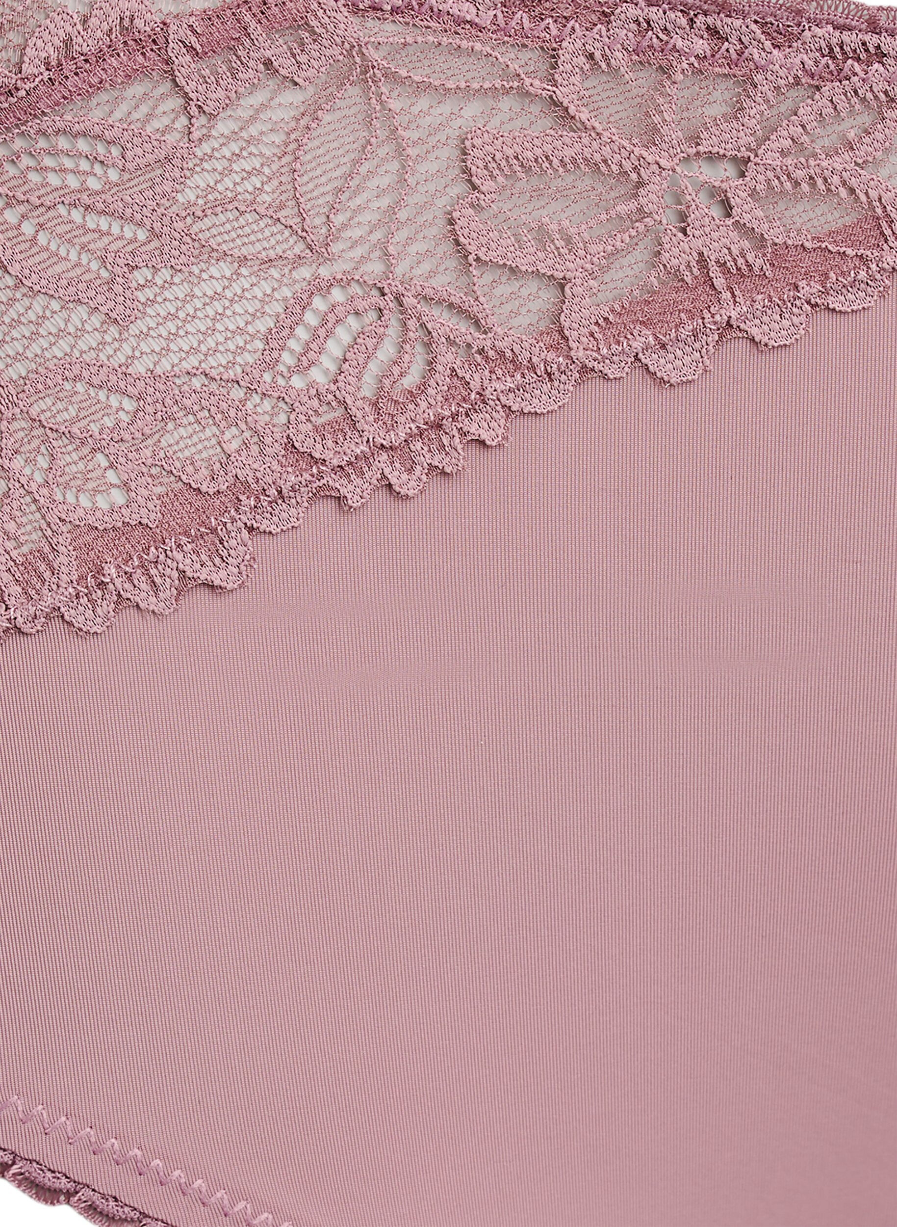 Zizzi Culottes en microfibre avec d&eacute;tails en dentelle, Rose, Packshot image number 2