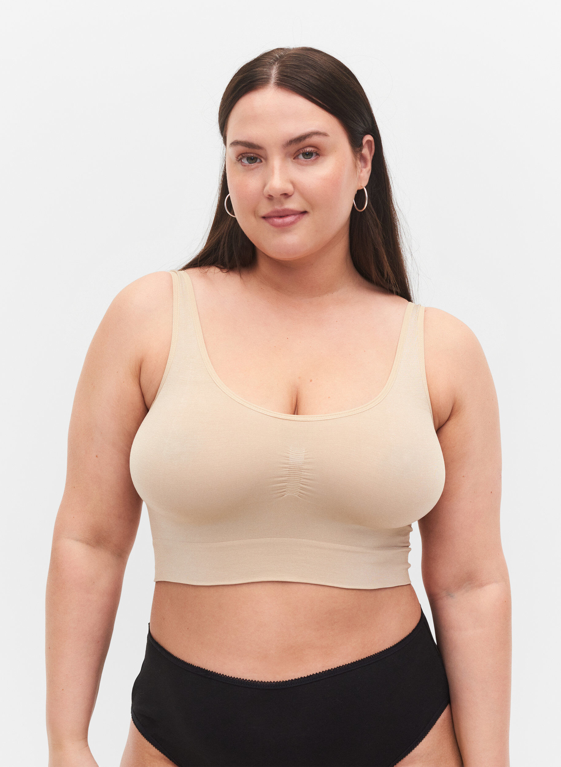 Soutien-gorge souple sans rembourrage, Beige, Model