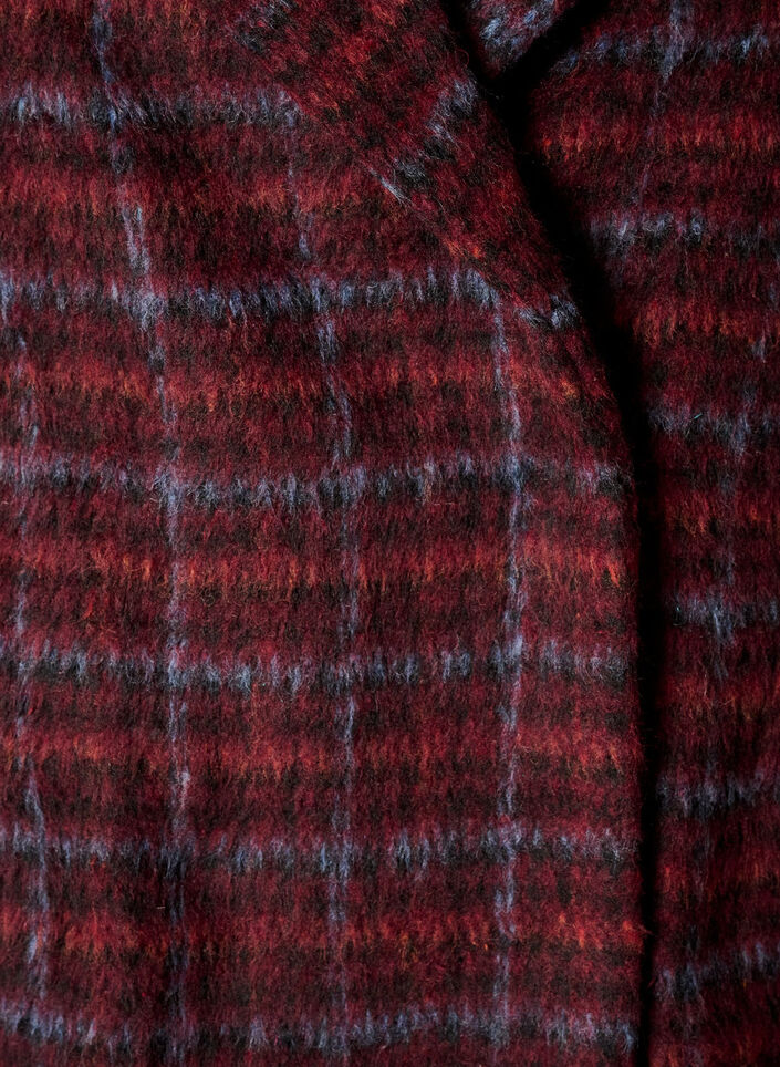 Manteau &agrave; carreaux avec poches, Bordeaux, Packshot