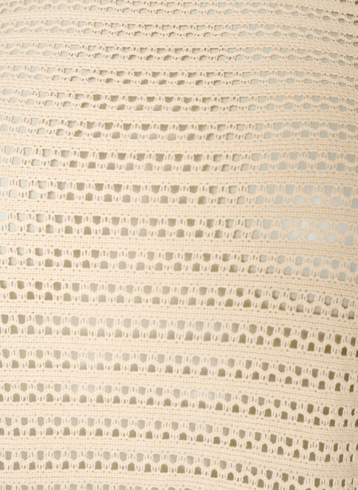 Robe de plage avec broderie ajour&eacute;e et manches longues, Beige, Packshot