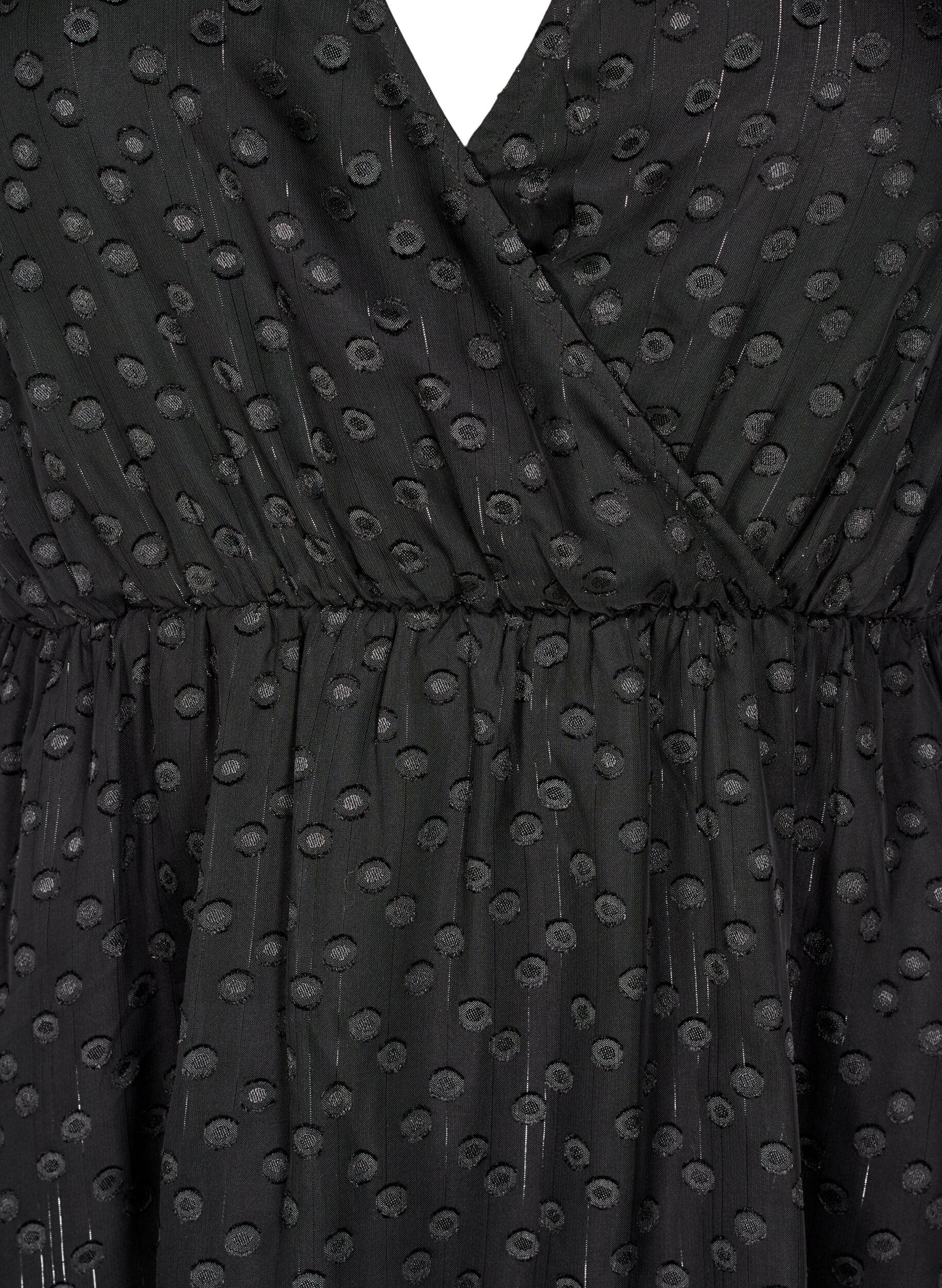 Zizzi Robe courte &agrave; manches chauve-souris, Black, Packshot image number 2