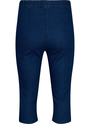 FLASH - Pantalon capri en denim à taille haute et coupe ajustée, Blue denim, Packshot image number 1