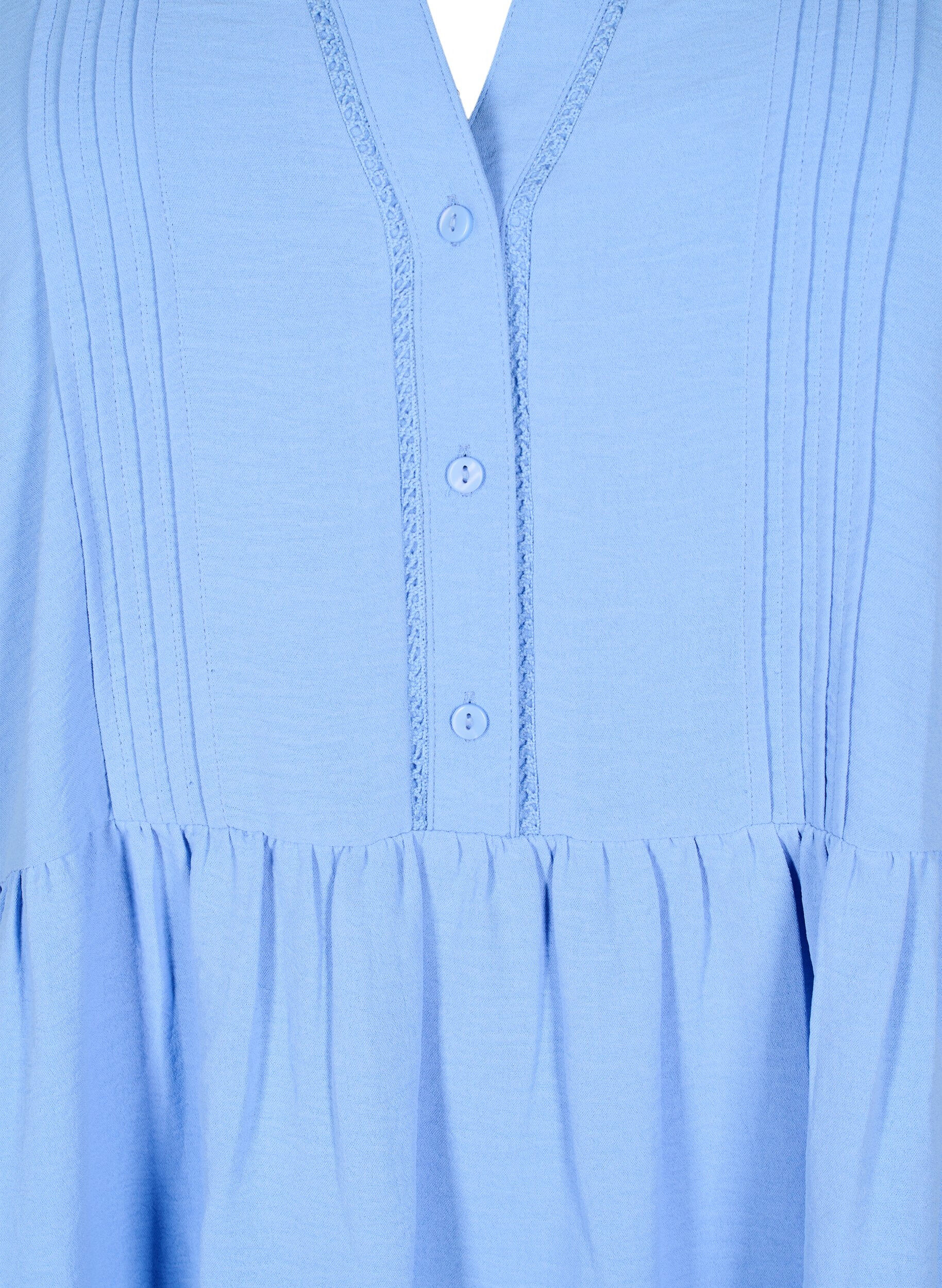 Zizzi FLASH - Robe courte avec des plis et des manches longues, Bleu Clair, Packshot image number 2
