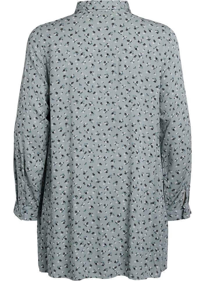 Chemise longue à imprimé fleuri, Vert, Packshot image number 1