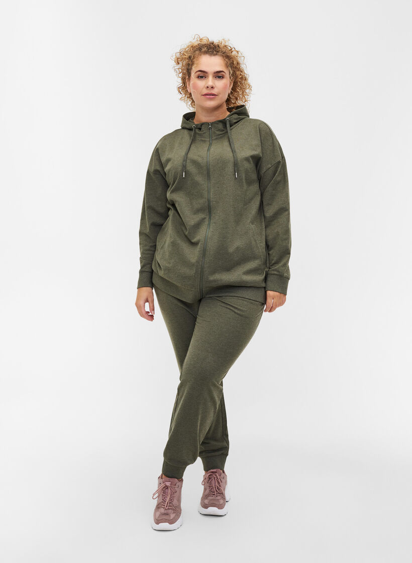 Cardigan sweat avec fermeture éclair et capuche, Forest Night, Model image number 2