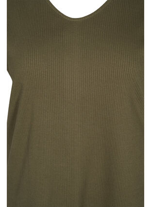 Robe en coton à manches courtes en tricot côtelé, Ivy Green, Packshot image number 2