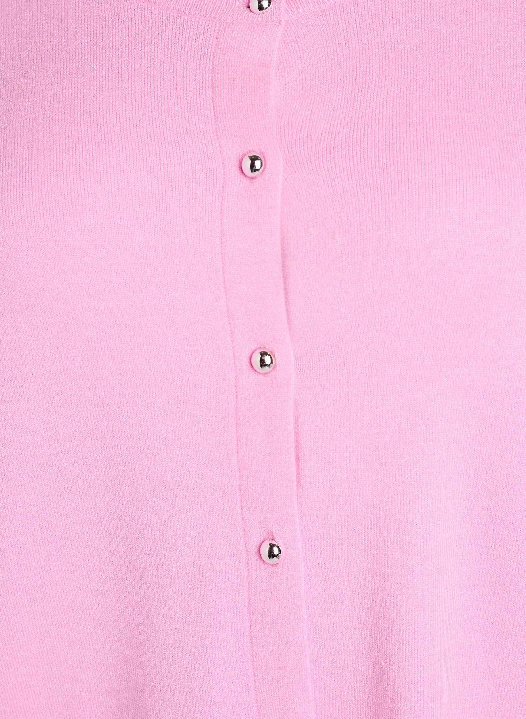 Zizzi Cardigan &agrave; boutons ronds, Rose, Packshot image number 2