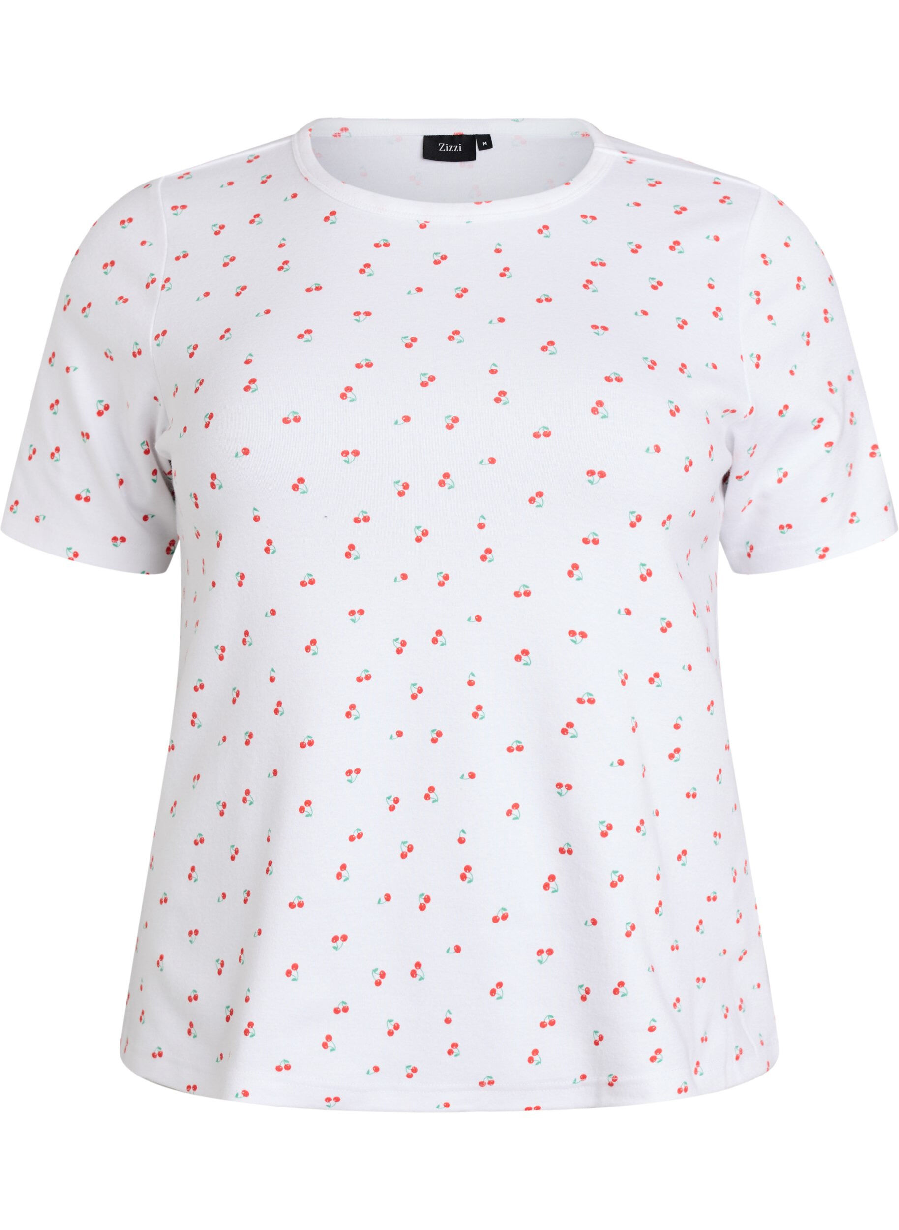 Zizzi T-shirt en coton avec imprim&eacute; int&eacute;gral, Vanille, Packshot image number 0