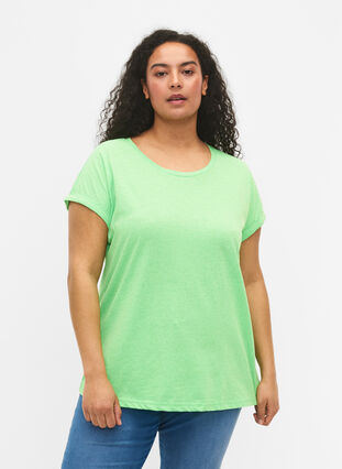T-shirt fluo en coton, Neon Green, Model image number 0