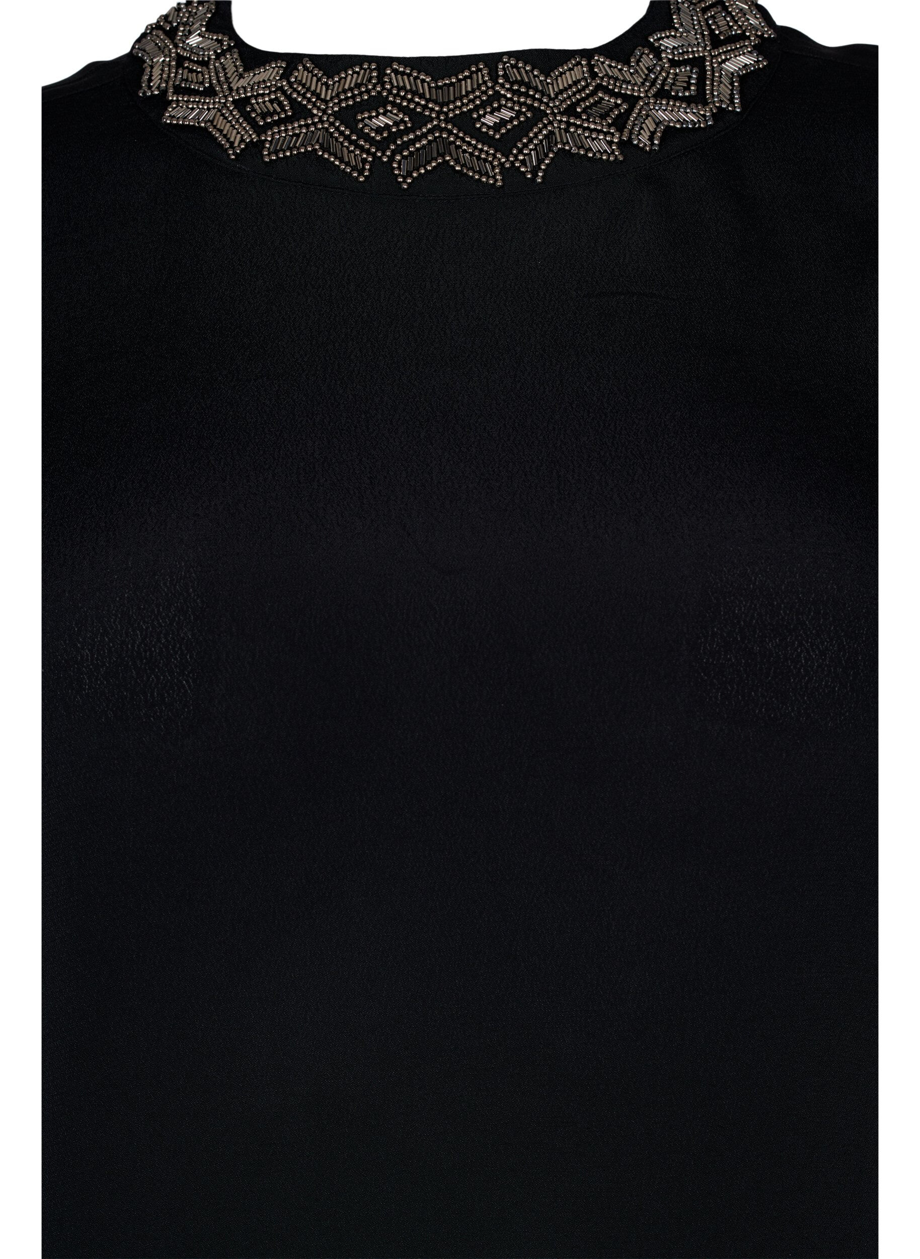 Zizzi Blouse &agrave; manches longues en viscose avec perles, Black, Packshot image number 2