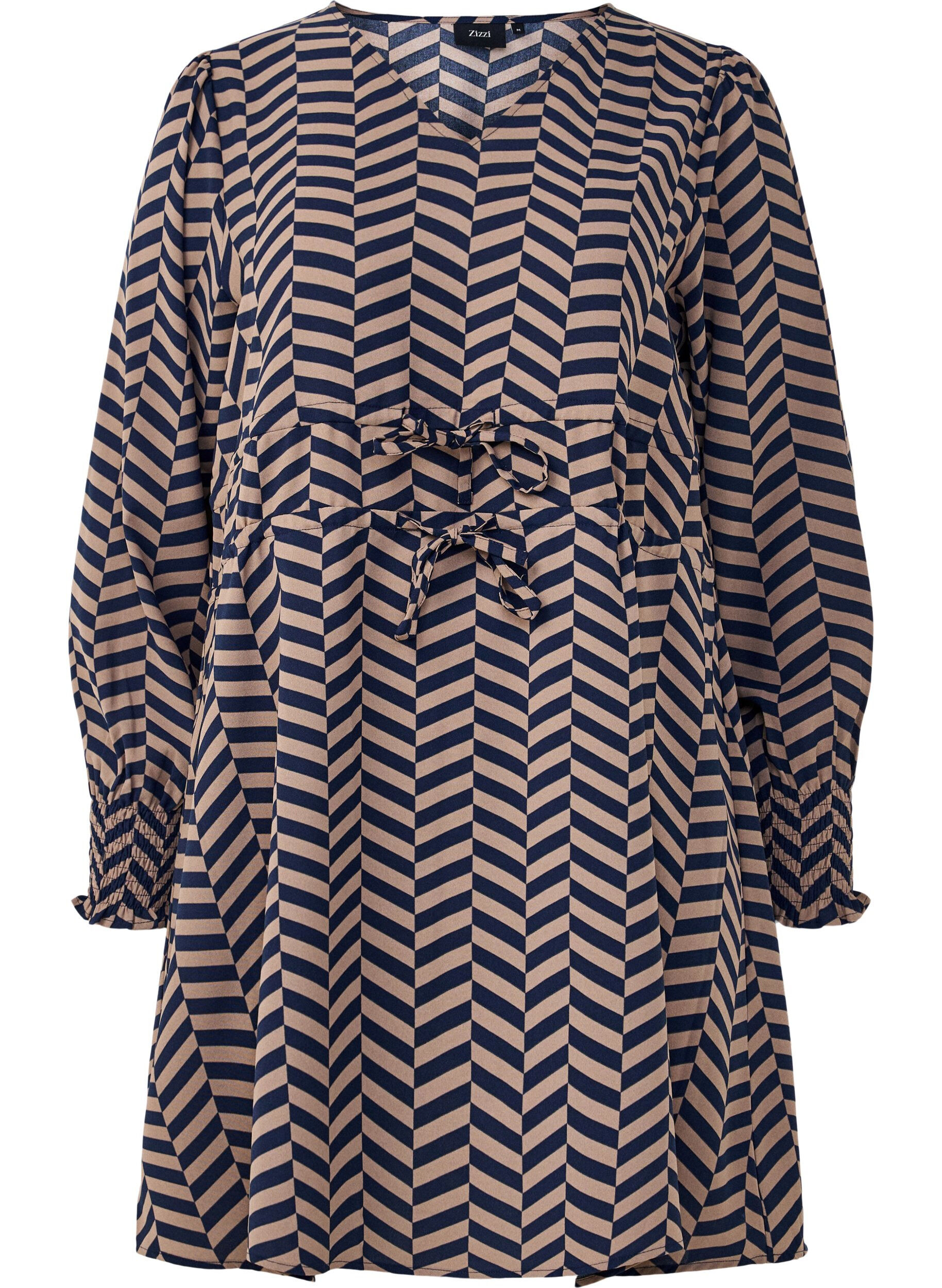 Zizzi Robe avec ceintures &agrave; nouer &agrave; la taille, Bleu, Packshot image number 0