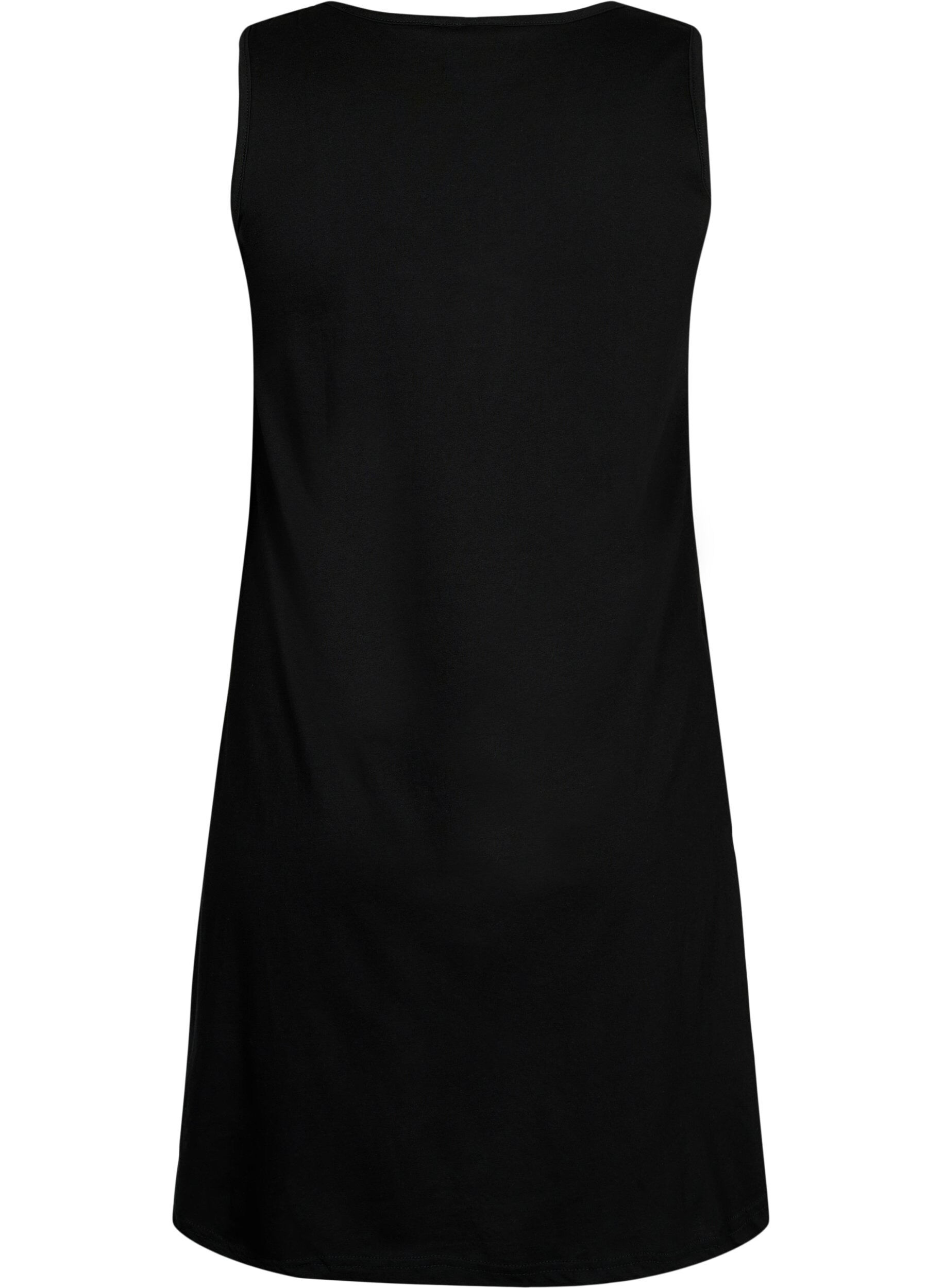 Zizzi Robe sans manches en coton avec forme en A, Black, Packshot image number 1