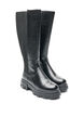 Botte haute avec empi&egrave;cements c&ocirc;tel&eacute;s, Noir, Packshot image number 1