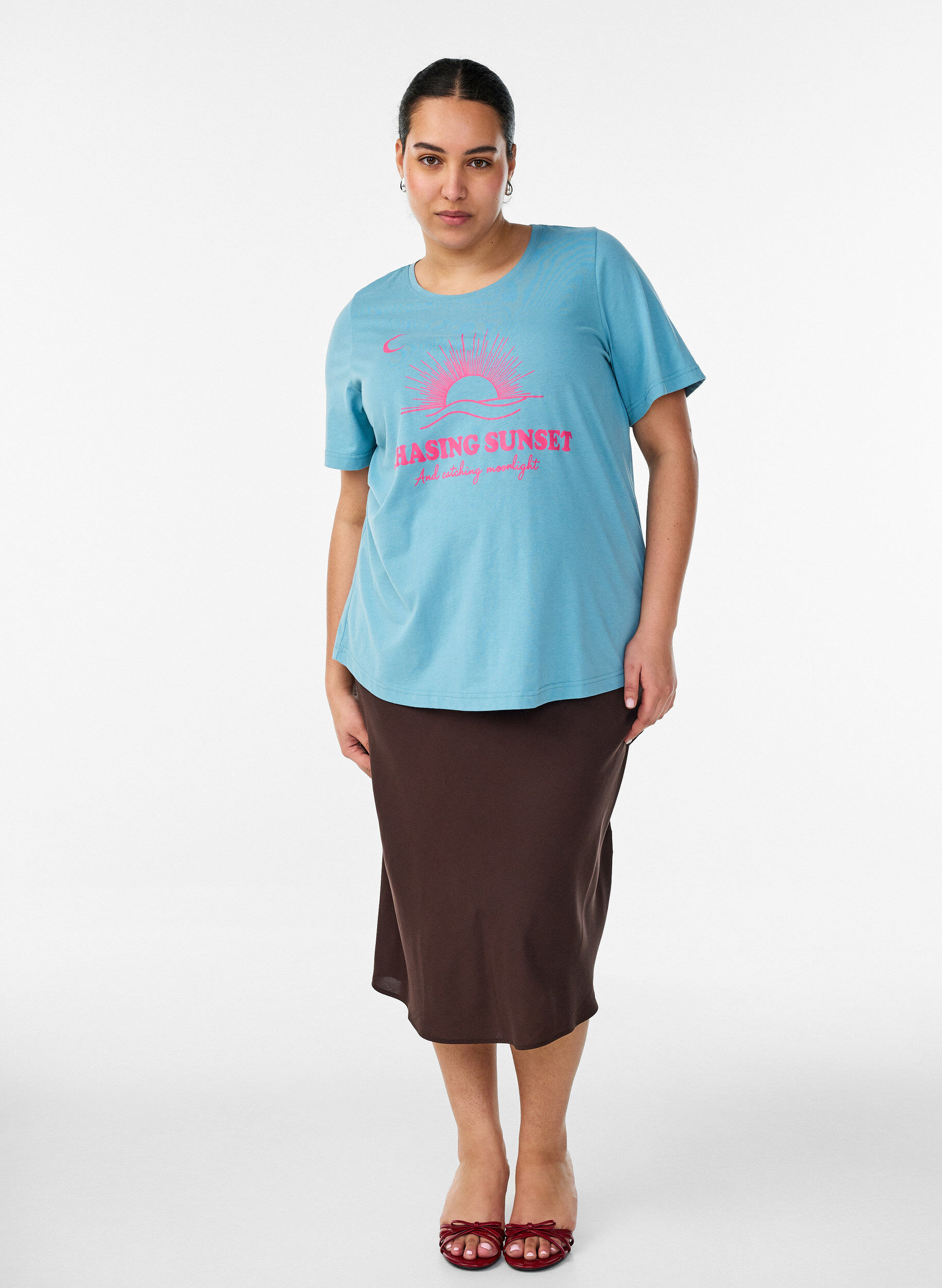ZizziT-shirt imprim&eacute;, Bleu, Model image number 1
