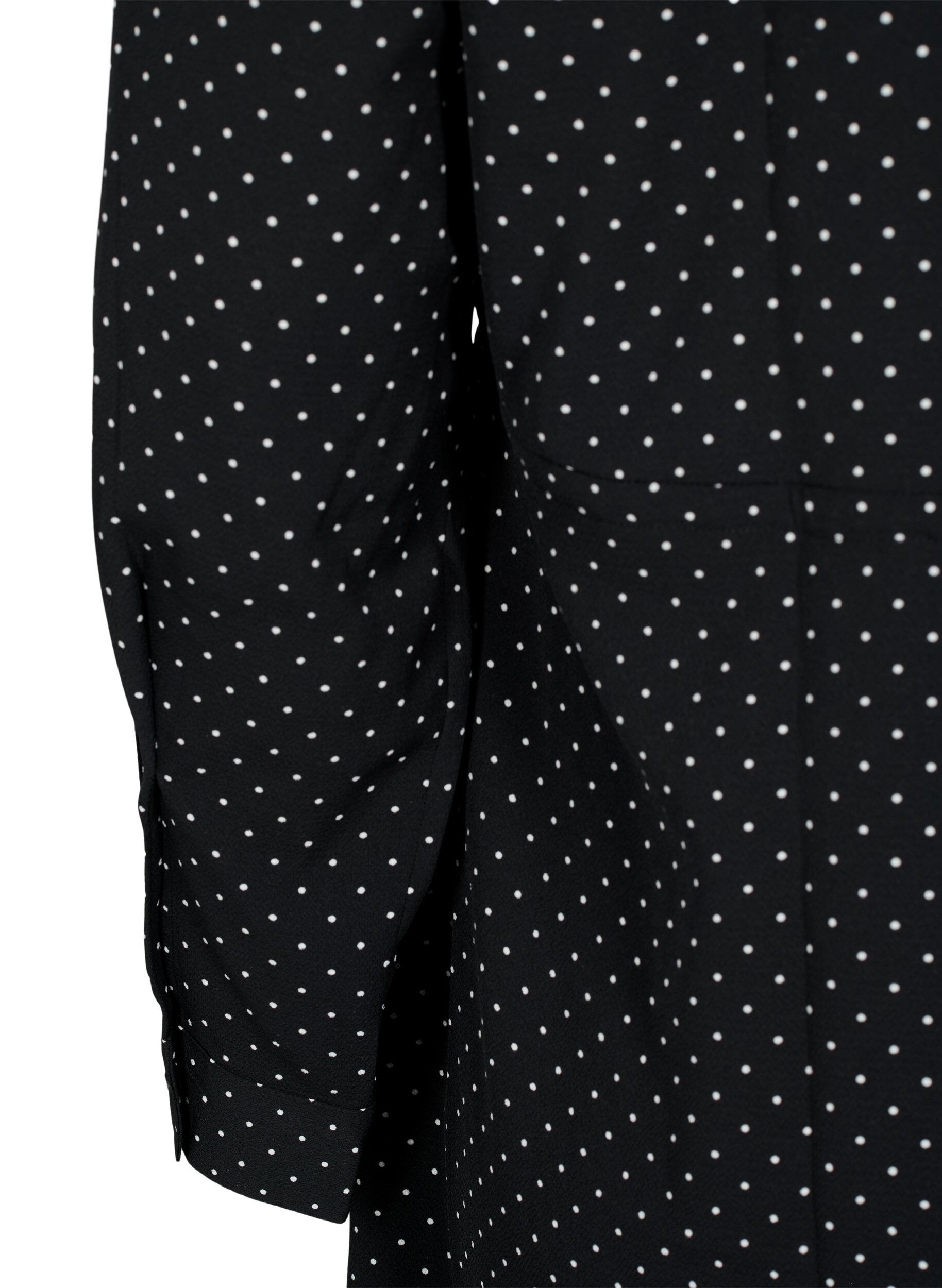 Zizzi Robe imprim&eacute;e avec cordon &agrave; la taille, Black Dot, Packshot image number 2