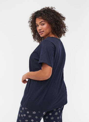 T-shirt de nuit en coton bio avec détails imprimés, Night Sky, Model image number 1