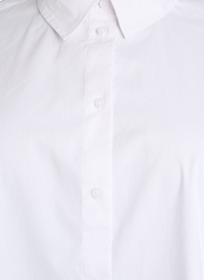 Chemise classique en coton &agrave; coupe ample, Blanc, Packshot